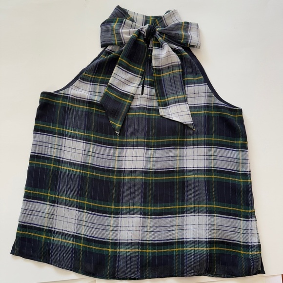 J. Crew Plaid Blouse - Black, Green, White - Picture 4 of 8